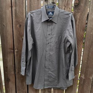 STAFFORD | Mens Grey Long Sleeve Dress Shirt